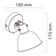 Aplique pared o techo velador LENORA 1 luz E14 CANDIL - Artyluz