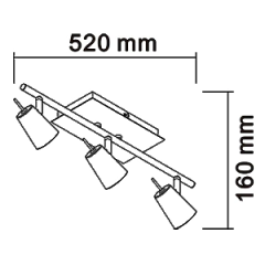 Aplique pared o techo AYELEN 3 luces GU10 CANDIL - comprar online