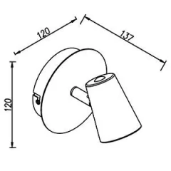 Imagen de Aplique pared o techo SONATA velador 1 luz Gu10 CANDIL