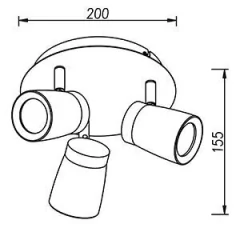 Aplique techo SONATA 3 luces Gu10 base redonda CANDIL - tienda online