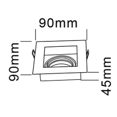 Embutido techo ROQUE cuadrado orientable 1 luz led GU10 CANDIL - tienda online