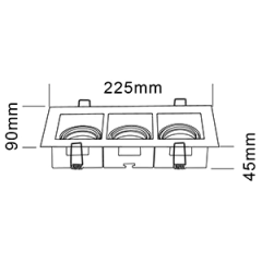 Embutido techo ROQUE cuadrado orientable 3 luces led GU10 CANDIL - tienda online