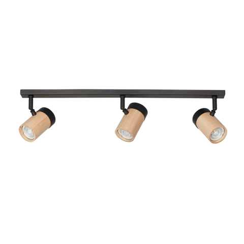 Spot aplique riel regleta techo LINEA JAPÓN 3 luces GU10 60cm madera moderno VIGNOLO