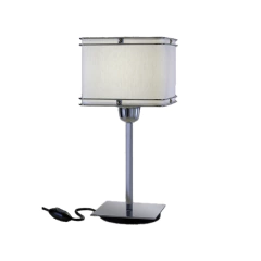 Velador de mesa pantalla cuadrada E27 cromo LMZ en internet