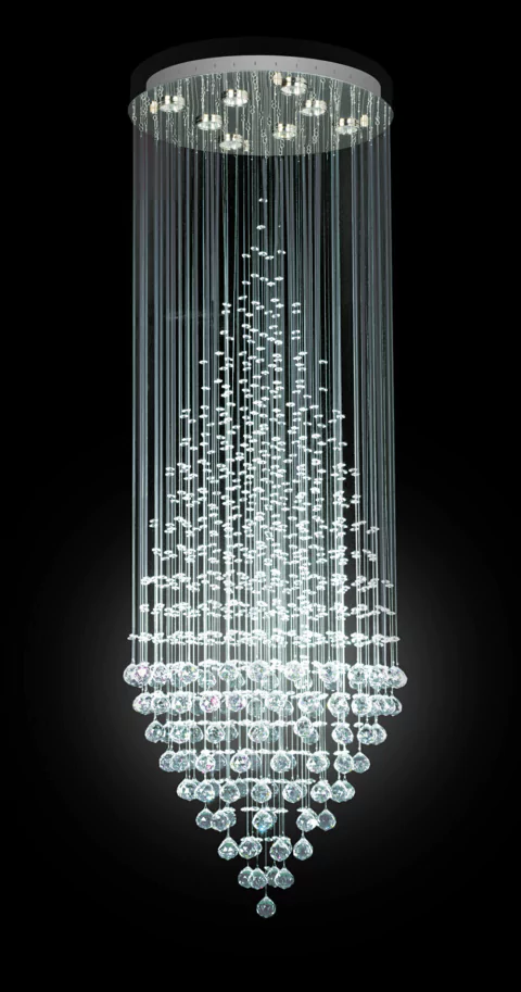 COLGANTE CRISTAL PLAFON LED TROMPO BASE 50 CM.