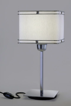 Velador de mesa pantalla cuadrada E27 cromo LMZ - comprar online