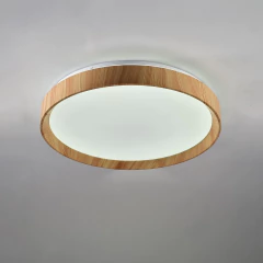 Plafón techo BORE 32w circular Ø50cm control remoto madera nórdico blanco VONDERK - tienda online