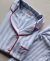 Sleep Listrado Azul Claro com Bordô - Sob Encomenda - comprar online