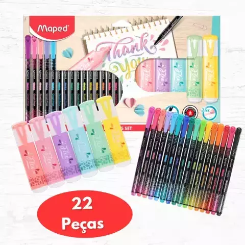 Kit Canetas 22 peças Lettering Maped - comprar online