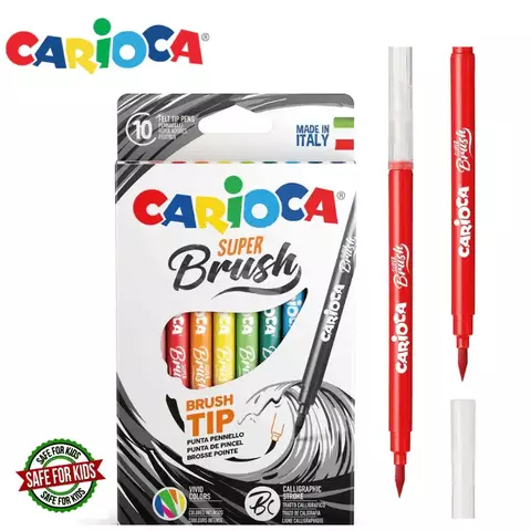 Caneta Hidrocor Brush 10 cores Carioca