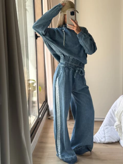 Palazzo Denim Stripes - The Closet