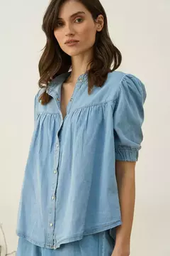 Camisa Denim Manga 3/4 en internet