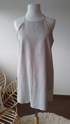Vestido Simil Lino Rayas