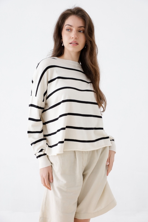 Sweater Rayas Negro - comprar online