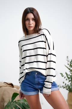 Sweater Rayas Negro - The Closet