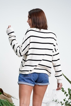 Sweater Rayas Negro - tienda online