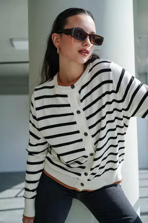 Cardigan Rayas Combinado