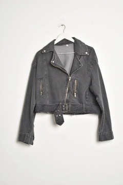 Campera Moto Denim Negra
