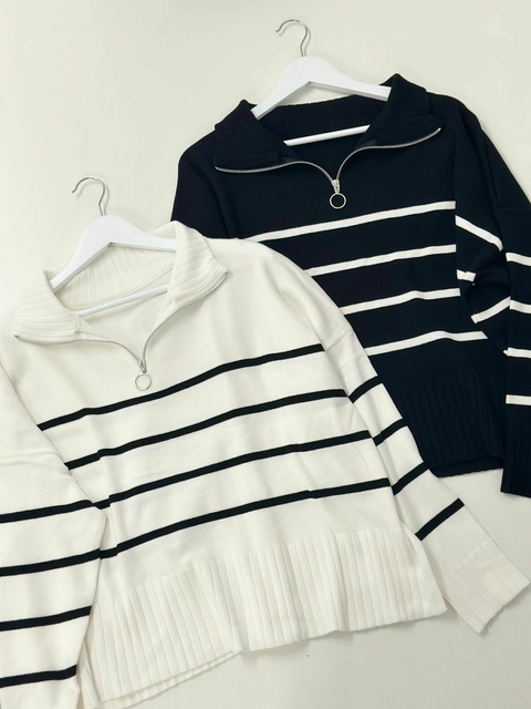 Sweater Rayas Cierre
