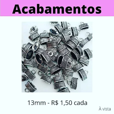 Acabamento Trabalhado 13mm em prata velha