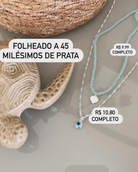 Colar Cingapura Pingente Olho Grego