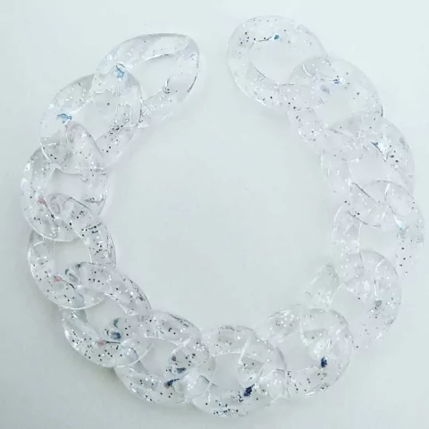 Elo transparente com glitter