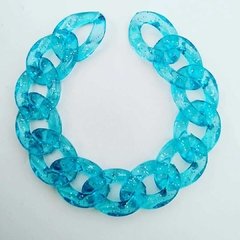 Elo azul com glitter