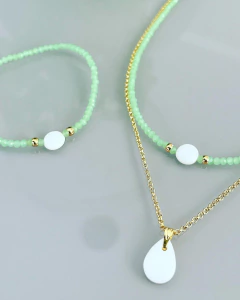 Colar Cristal com madre pérola Folheado - comprar online