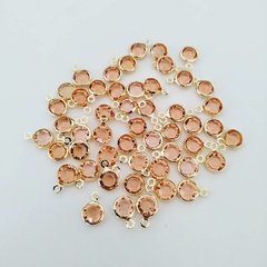 Pingente Redondo 6mm folheados em 3 milésimos de ouro - Cor LT Peach