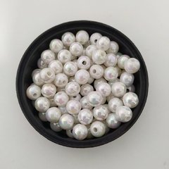 Bola 8mm Irisadas Branca