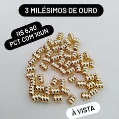 Entremeio 3 argolinhas 5x4mm folheado em 3 milésimos de ouro