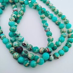 Fio de Pedra 8mm Jaspe Imperial Verde Água