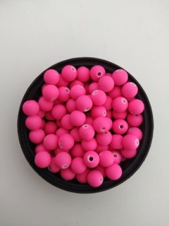 Bola 8mm Emborrachada Rosa Neon