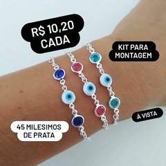 Pulseira Olho Grego Folheada a 45 milésimos de pra