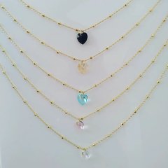 Colar Cristal Coração Folheado à 3 milésimos de ou - comprar online