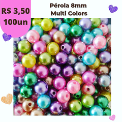 8mm Pérola Multi Colors