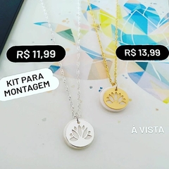 Colar Flor de Lótus folheada 3 milésimos de ouro