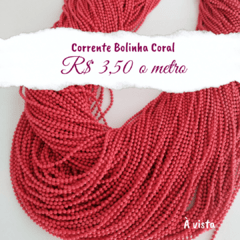 Corrente Bolinha 1,5mm Coral