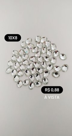 10x8 Oval Vidro - Cor Crystal