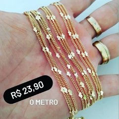 CORRENTE COM CORAÇÕES 3 milésimos de ouro