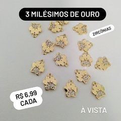 Pingente patinha folheado em 3 milésimos de ouro