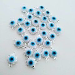 Entremeio Olho Grego 8mm folheado a prata