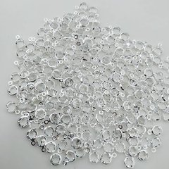 Pingentes 6mm folheados a 45 milésimos de Prata - Cor Crystal