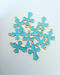 Crucifixo resinada Azul