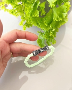 Pulseira de bolinha 6mm com Prata velha- kit para montagem
