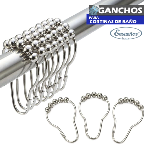 Ganchos Para Cortina de Baño Roller Hook