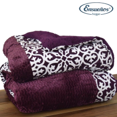 Acolchado Corderito Amelia Bordeaux Queen Size - comprar online