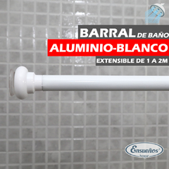 Barral de Baño Aluminio Blanco