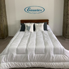 Acolchado Blanco Liso Reversible Queen