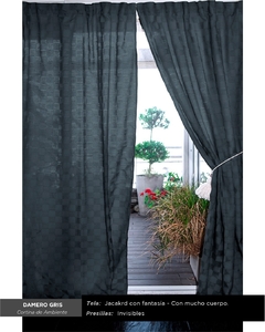 Juego De Cortinas Damero - Ensueños Hogar